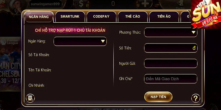 Nạp tiền Sunwin88 qua Codepay